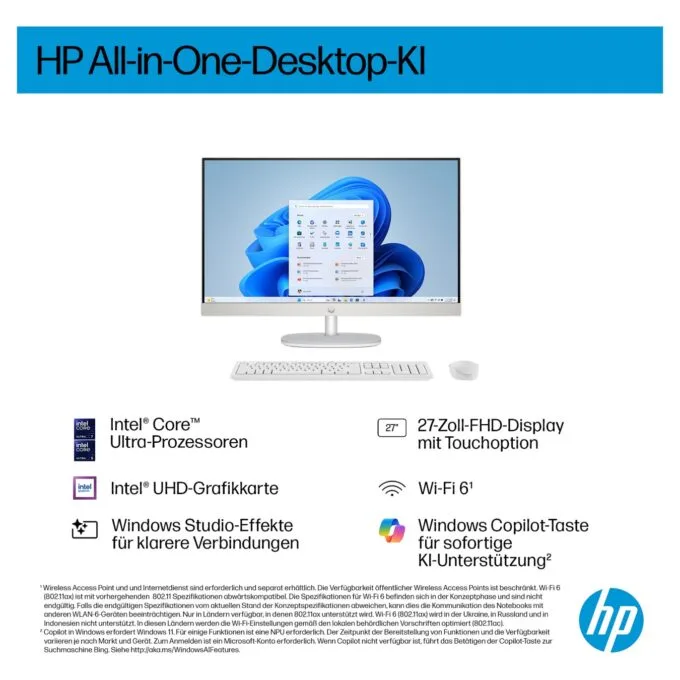 AIO HP 27-cr2275ng CU7 255U 16GB 512SSD W11 Home White — image 2