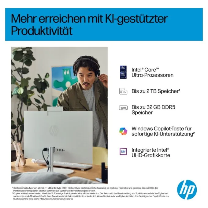 AIO HP 27-cr2275ng CU7 255U 16GB 512SSD W11 Home White — image 6