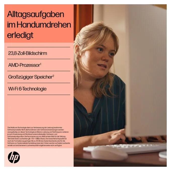 AIO HP All-in-One PC 24-cr0109ng 23,8 RYZ5 7520U 16GB 512SSD W11 Home — image 7