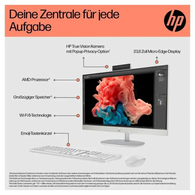 AIO HP All-in-One PC 24-cr0109ng 23,8 RYZ5 7520U 16GB 512SSD W11 Home — image 10