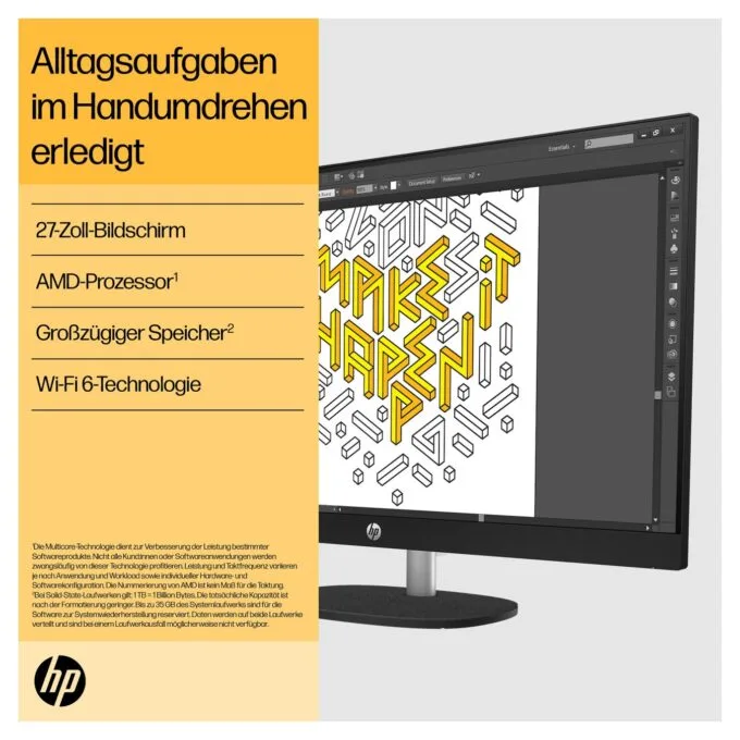 AIO HP All-in-One PC 27-cr0111ng RYZ3 7320U 8GB 512SSD FreeDOS — image 8