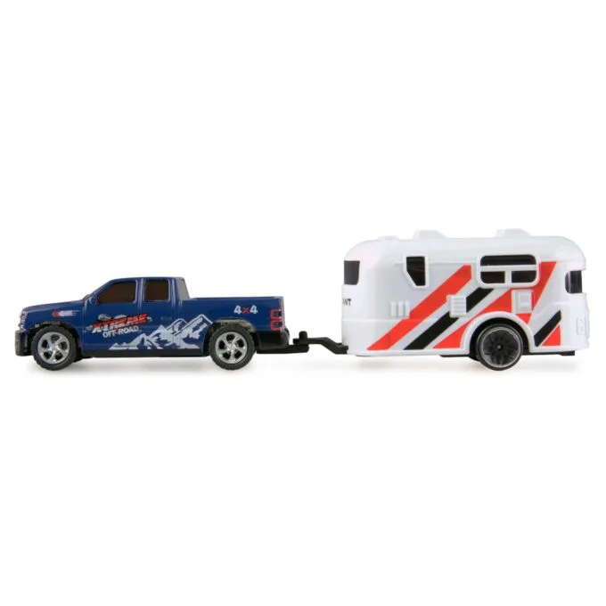 Amewi RC Pickup Die Cast mit Wohnwagen 1:64 RTR blau 6+ — image 4