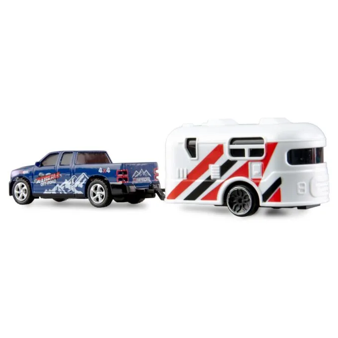 Amewi RC Pickup Die Cast mit Wohnwagen 1:64 RTR blau 6+ — image 5