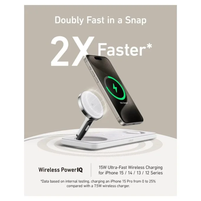 Anker MagGo Magnetic Charger 15W wireless PowerIQ Pad white — image 12