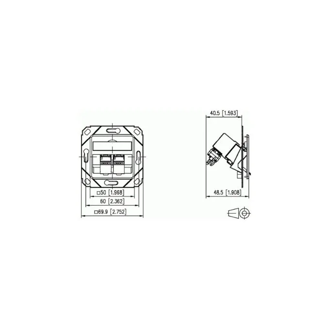 Anschlussdose C6Amodul 2 Port 270 UPk reinweiss — image 2