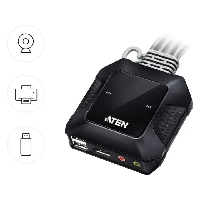 ATEN CS52DP 2-Port USB-C DP Hybrid Kabel KVM — image 6