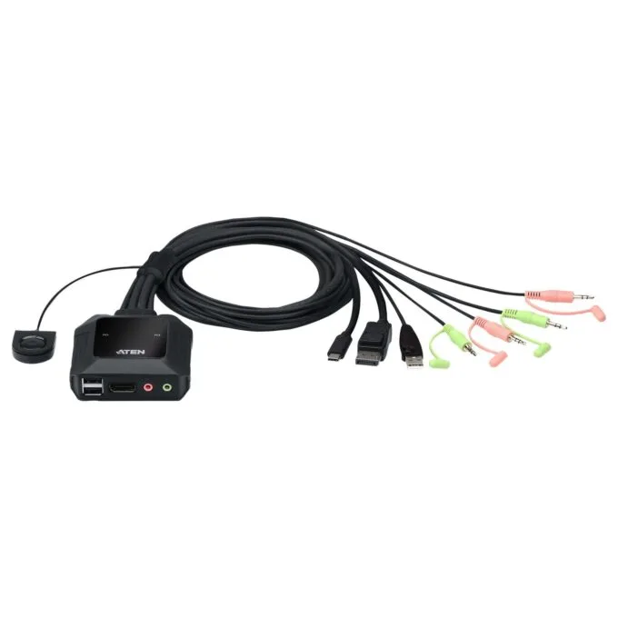 ATEN CS52DP 2-Port USB-C DP Hybrid Kabel KVM — image 1