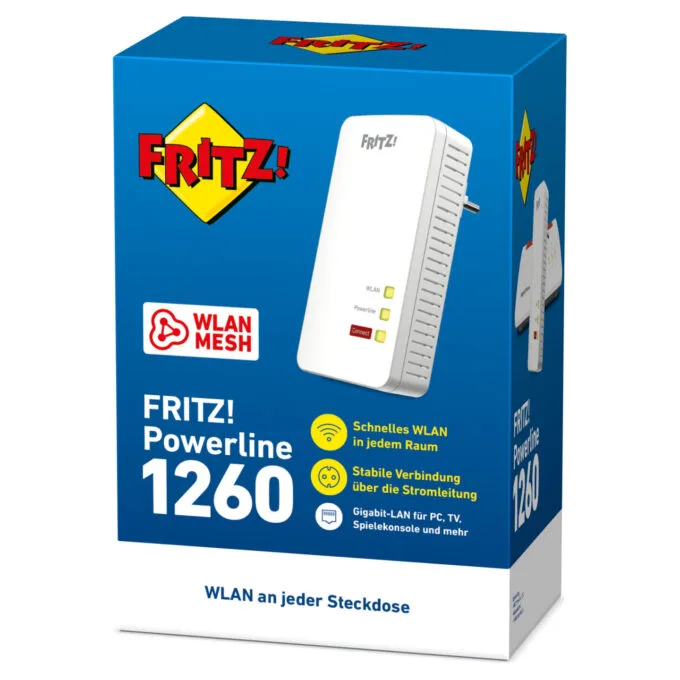 AVM FRITZ! Powerline 1260E 1200Mbit s Eingebauter Ethernet-Anschluss WLAN white 1Stück(e) Single — image 5