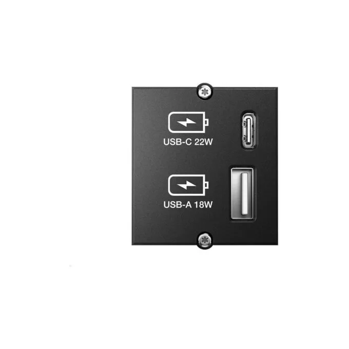 BACHMANN Custom Modul USB Charger Typ A & C 22W, Quickcharge, schwarz — image 1