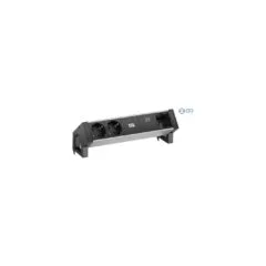 BACHMANN DESK2 ALU BLACK 2xSchutzkt.USBC, USB Charger 60W 0,2m GST18