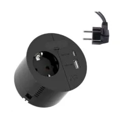 BACHMANN LOOP IN CHARGE CEE7 3 USB-A C 22W, Zuleitung 2,0m H05VV-F3G1,5mm Durchfrg.