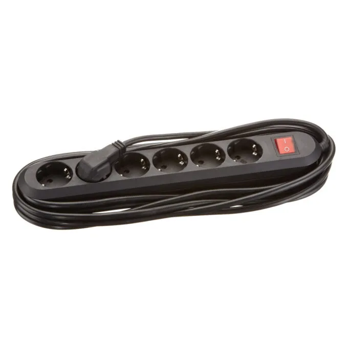 BACHMANN SMART Steckdosenleiste 6x Schutzkontakt Schalter schwarz 1.5m — image 1