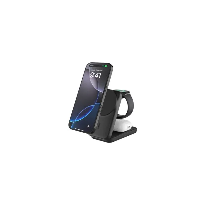 Belkin UltraCharge 25W Qi2 magn. 3-in-1 Lad.klappb.sw. WIZ036kqBK — image 1
