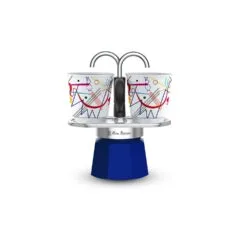 Bialetti Mini Express - Espressokocher-Set - blau + 2 Becher aus Arte Collection Kandinsky