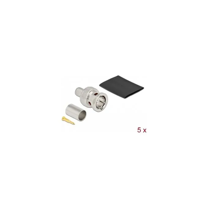 BNC Stecker zum Crimpen RG6 mit passendem Schrumpfschlauch - 5 Stück — image 1