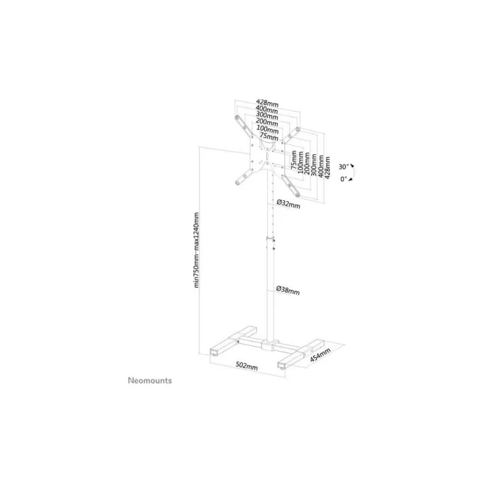Bodenständer für Flachbild TV Monitor bis 55' (140 cm). Höhenverstellbar 20KG NS-FS100BLACK Neomounts — image 6