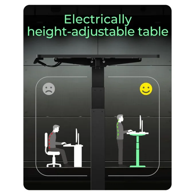BOX Elektrisch höhenverstellbarer Tisch inklusive geteilter Tischplatte 140x70 cm — image 3