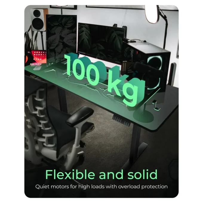 BOX Elektrisch höhenverstellbarer Tisch inklusive geteilter Tischplatte 140x70 cm — image 5
