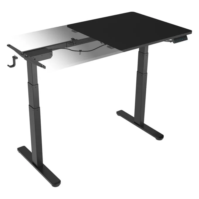 BOX Elektrisch höhenverstellbarer Tisch inklusive geteilter Tischplatte 140x70 cm — image 1
