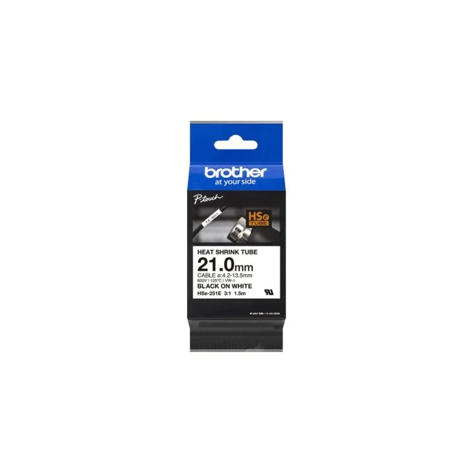 Brother HSe-251E Schrumpfschlauch schwarz auf wei — image 1