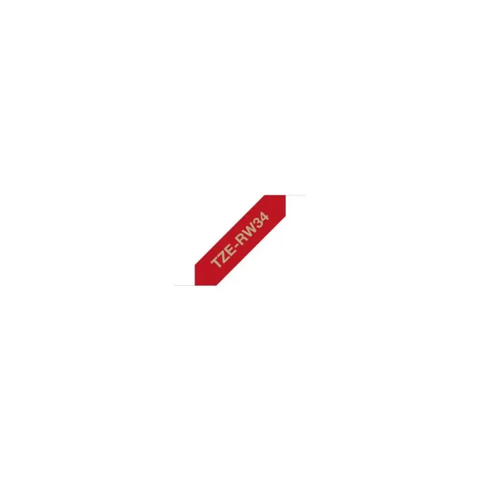 Brother TZe-RW34 P-touch textiles Schriftband gold auf weinrot 12mm x 4m — image 1