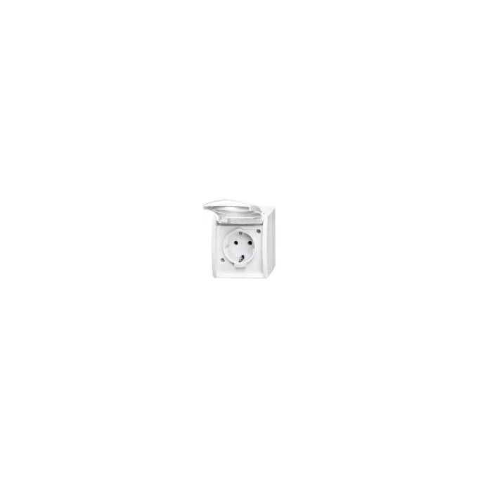 BUSCH JAEGER BJ 20EW-54 Steckdose m.Klappdeckel ocean IP44 alpinweiß — image 1