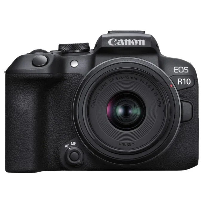 Canon EOS R10 Black Digital Camera + RF-S 18-45mm F4.5-6.3 IS STM lens — image 1