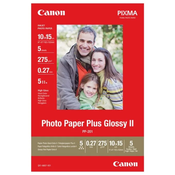 CANON PP-201 glnzend Foto Papier 10x15cm 5 Blatt — image 1