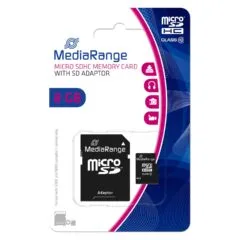 CARD Mediarange 8GB microSDHC - 8 GB - MicroSDHC - Klasse 10 - Schwarz