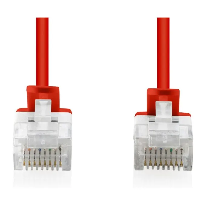 CAT 6 U-UTP Slim Patchkabel, 0,3 m, Rot — image 3