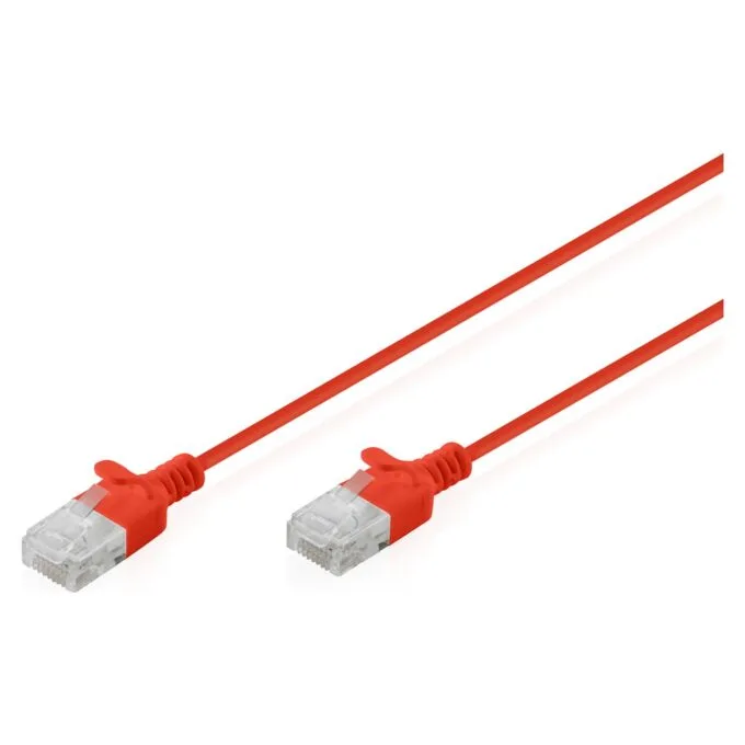 CAT 6 U-UTP Slim Patchkabel, 0,3 m, Rot — image 1