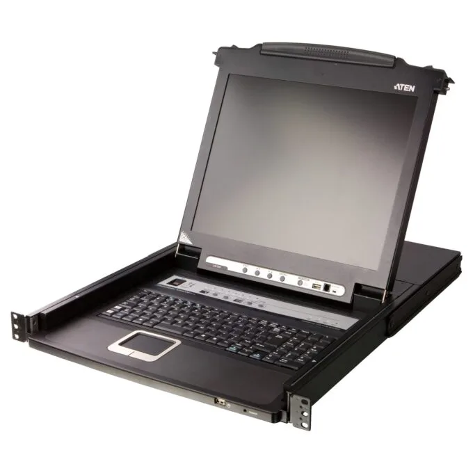 CL5708MW D 43cm wide LCD KVM Switch USB-PS 2 VGA 8 Port Tastaturlayout DE — image 1