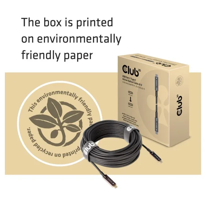 Club3D Kabel USB 3.2 Typ C 20m aktiv optisch A V St St retail — image 6