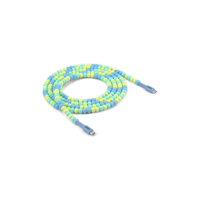 Club3D Lifestyle USB-C Perlen-Kabel PD60W.480Mbps 2m blau — image 1