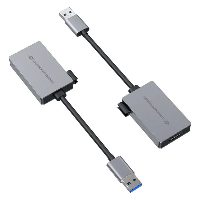 CONCEPTRONIC Adapter USB-A3.2- to HDMI1.4 1080 60Hz 0.16m gr — image 3