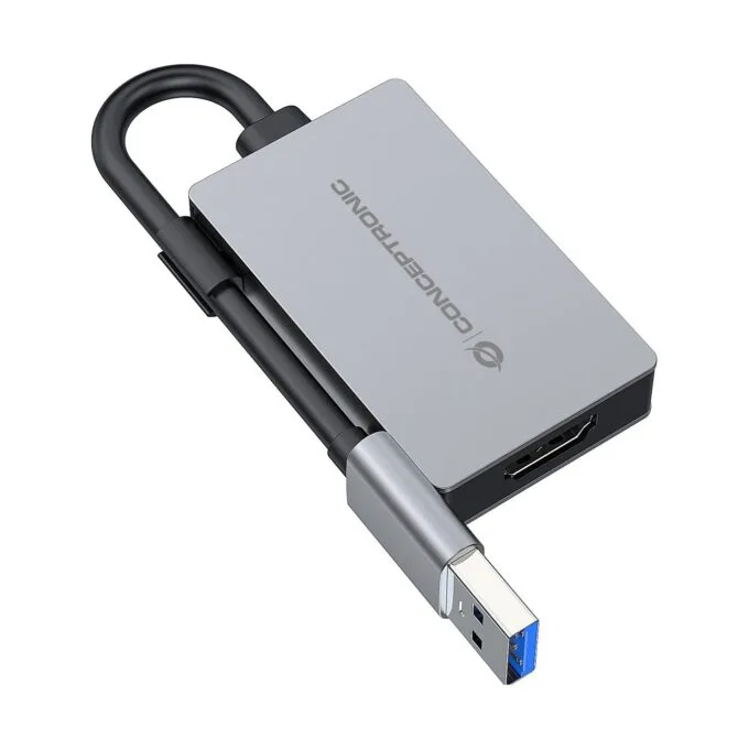 CONCEPTRONIC Adapter USB-A3.2- to HDMI1.4 1080 60Hz 0.16m gr — image 1