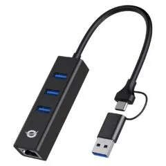 CONCEPTRONIC Adapter USB-C -A3.0- to 3xUSB-A GbE 5Gbs 0.18m sw
