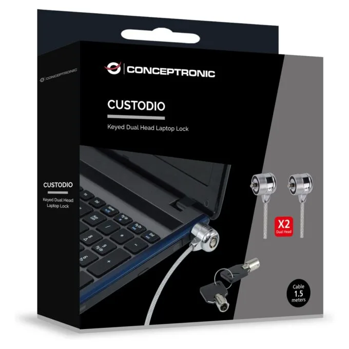 Conceptronic CNBSLOCK15T Doppel-Notebook-Schloss — image 5