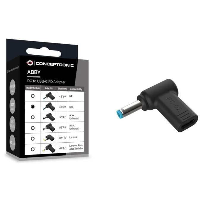 CONCEPTRONIC USB-C PD100W- to Dell 4.5x3.0mm Adap.18-20V sw — image 3