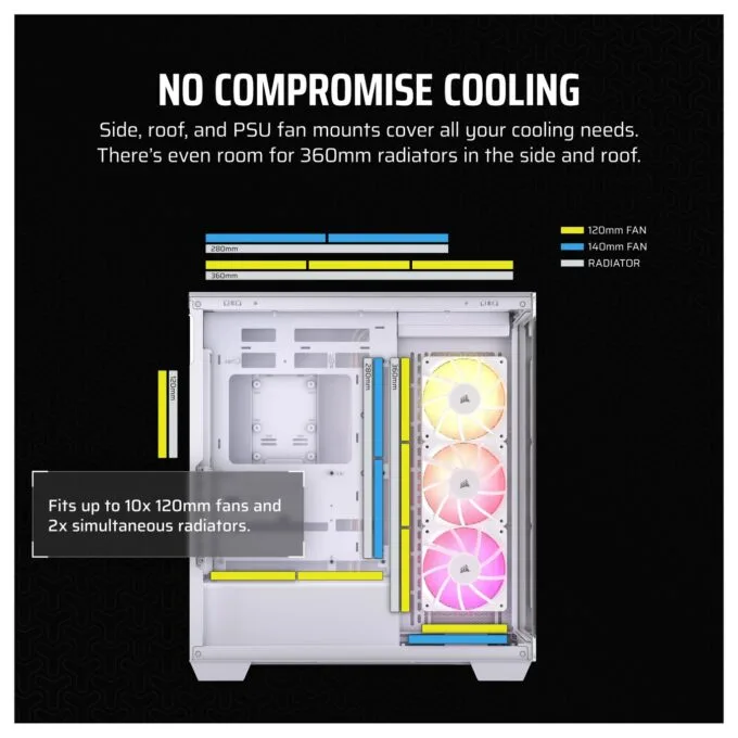 Corsair 3500X ARGB weiß Midi Tower ATX Gaming Gehäuse — image 10