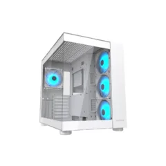 Cougar FV150 RGB White - Mid Tower ATX PC Case - Dual Chamber 400mm GPU - 4 ARGB Fans