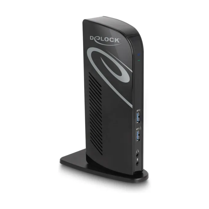 D DeLOCK Dockingstation 4xUSB3.2 2xDisplayPort 4K RJ45 Ethernet Audio Black — image 1