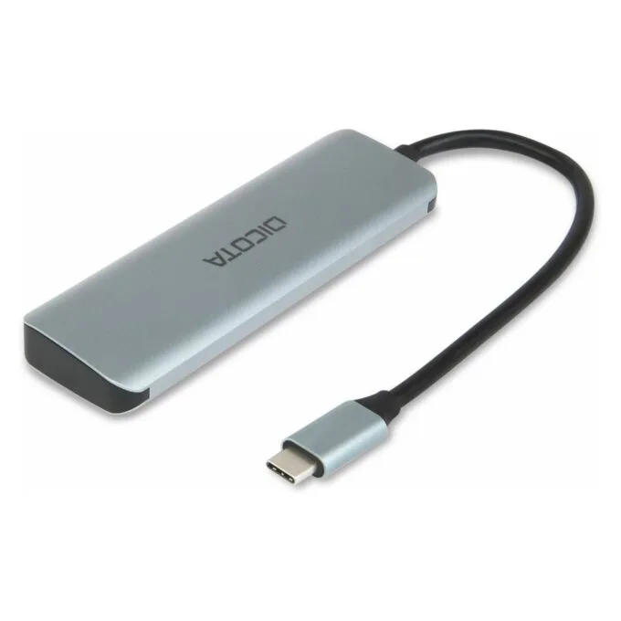 D Dicota USB-C 4-in-1 Highspeed Hub 10 Gbps silver — image 2