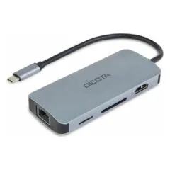 D Dicota USB-C 8-in-1 Multi Hub 4K PD 100W silver