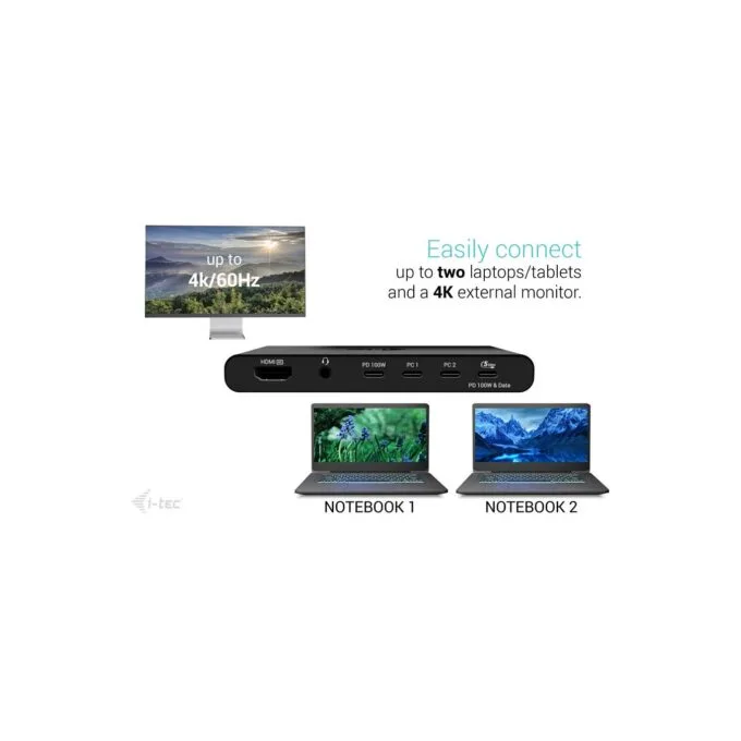D I-TEC KVM Docking Station HDMI for 2 hosts, PD 2x 100W — image 7