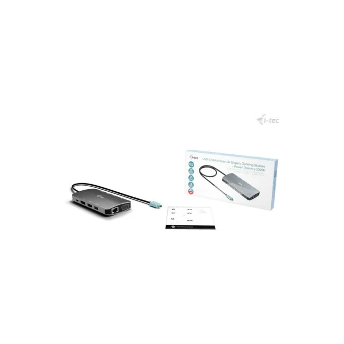 D I-TEC USB-C Metal Nano 3x Display Docking Station 1x DP 1x HDMI 1x VGA 1x GLAN 1x USB-C Gen1 4x USB-A Gen1 Power De... — image 4