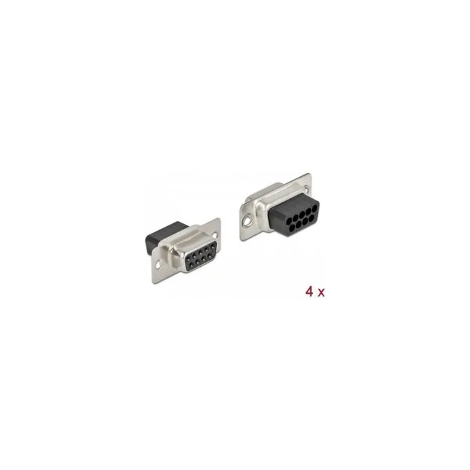 D-Sub 9 Pin Crimp Buchse. Metall. 4 Stück — image 1