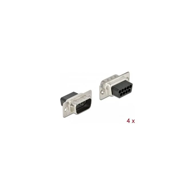 D-Sub 9 Pin Crimp Stecker. Metall. 4 Stück — image 1