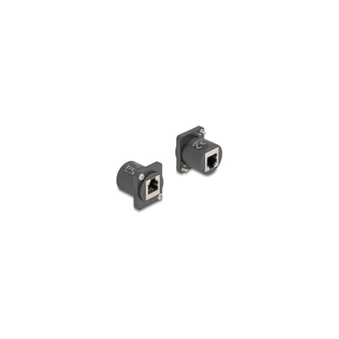 D-Typ Modul RJ12 Buchse zu Buchse mit Schrauben schwarz — image 1
