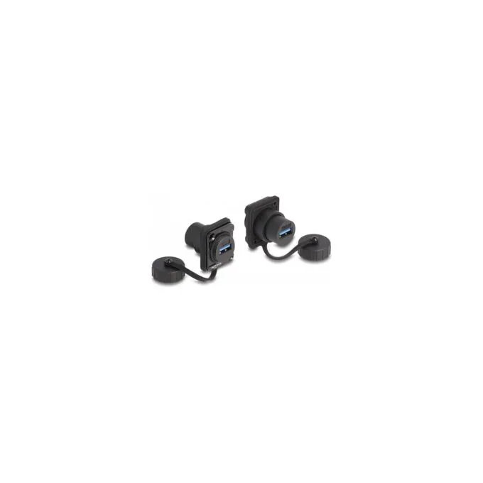 D-Typ Modul USB 5 Gbps Typ-A Buchse zu USB 5 Gbps Typ-A Buchse mit Verschlusskappe IP67 staub- und wasserdicht — image 1